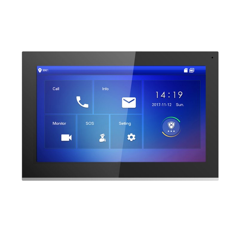 Produkt - TURM IP Video Türsprechanlage 10" Touchscreen Innenstation LCD Monitor in schwarz